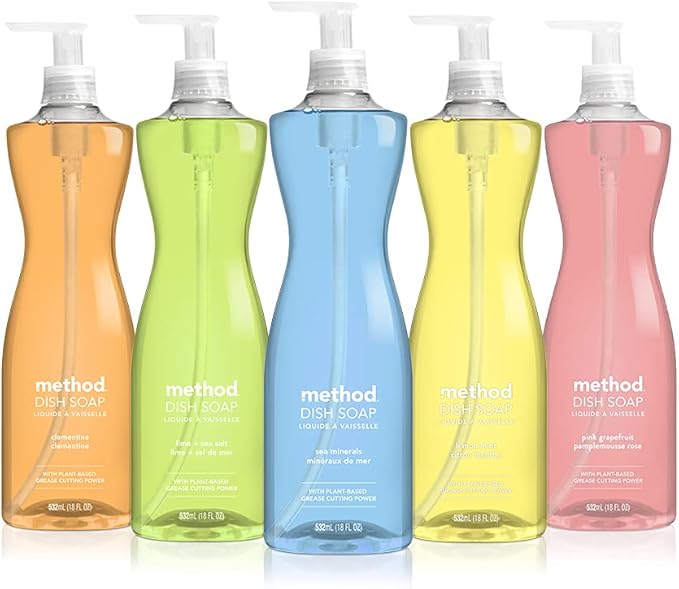 Method Gel Dish Soap Refill, Clementine, Tough on Grease, 36 Fl Oz (Pack of 6)