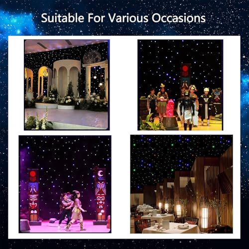 JJENXYYDS LED Starry Sky Backdrop,LED Velvet Starry Sky Cloth Background,Folding LED Stage Star Backdrop Star Light Curtai...