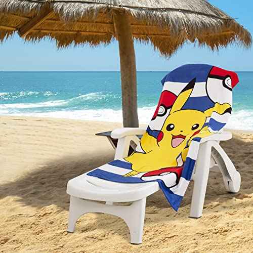 Northwest Pok?mon Beach Towel ? Pikachu and Pok? Ball Design ? 30 x 60 Inch Soft and Absorbent Towel for Bath, Pool, or Beach