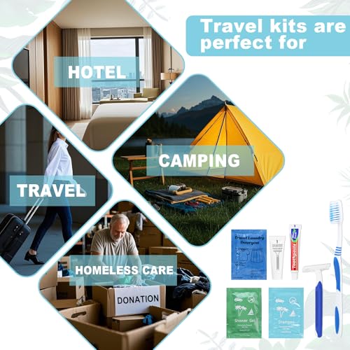 Bulk Hygiene Kits Travel Size Toiletries,Homeless Kit for Homeless,Toiletry Kits Homeless Bulk for Women,Men,Travel,Charity and Hotel100