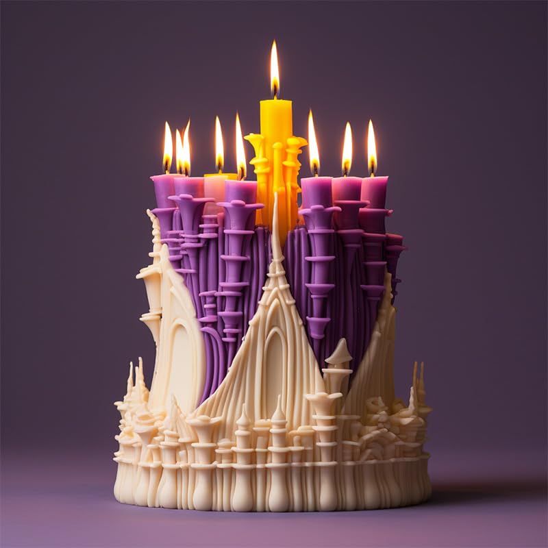 letsgetfun 3D European Style Castle Candle Silicone Mould, Silicone Mold for Resin Cake Chocolate Mould for DIY Gift Home Decor
