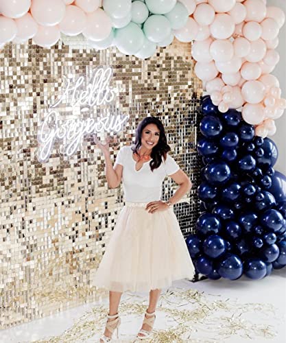 LJIE-House Light Gold Sequin Backdrop Shimmer Wall Backdrop 3ftx4ft Photo Backdrops for Birthday Anniversary Wedding Engag...