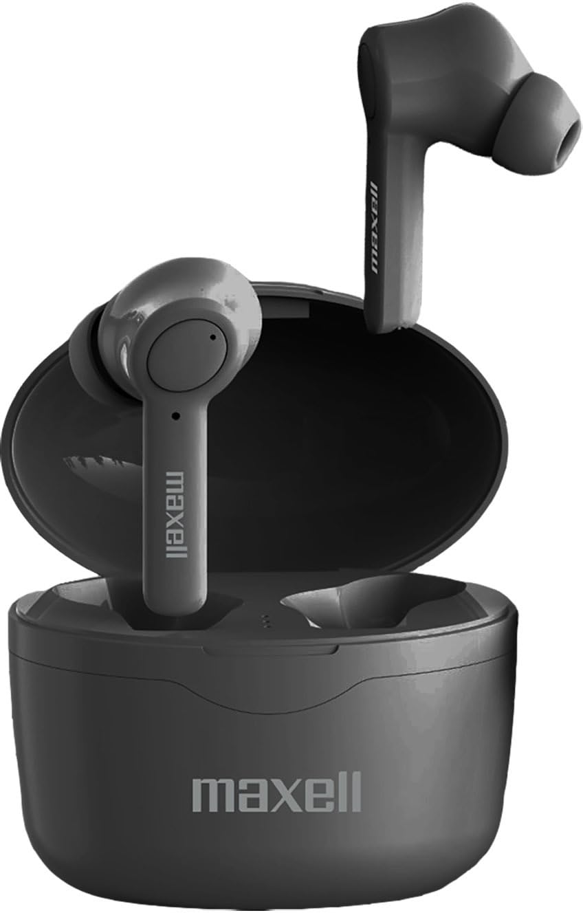 Maxell Sync Up B13 True Wireless in-Ear Earbud, Bluetooth 5.0, 12HRS of Playtime, Heavy Bass, Comfort Fit, Black, (199899) -Like New