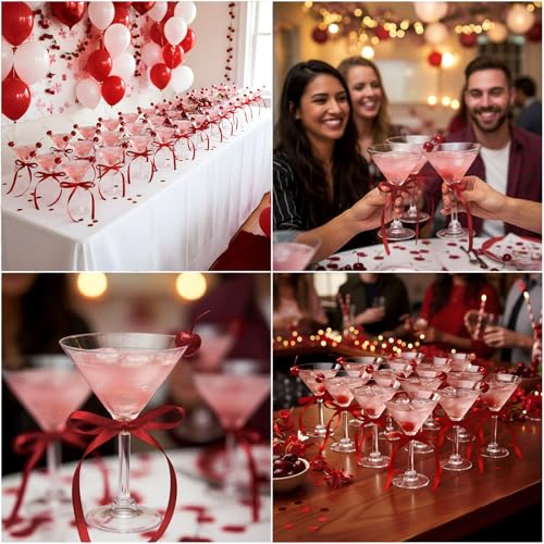 Maxdot 30 Set A Tini Bit Older Birthday Party Supplies 5 oz Espresso Martini Glasses Plastic Mini Champagne Tower with Bow...