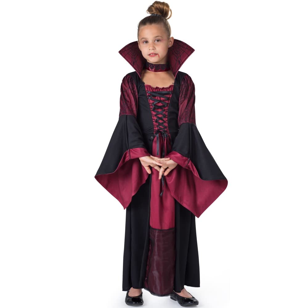 Dress Up America Vampiress Costume for Kids - Girls Vampire Costume - Halloween Vampire Dress