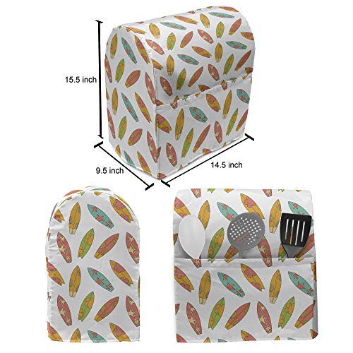 Ambesonne Surfboard Stand Mixer Cover, Fun Colorful Surfing Boards Water Sports Summer Tropical Beach Activity Hawaii, Kit...