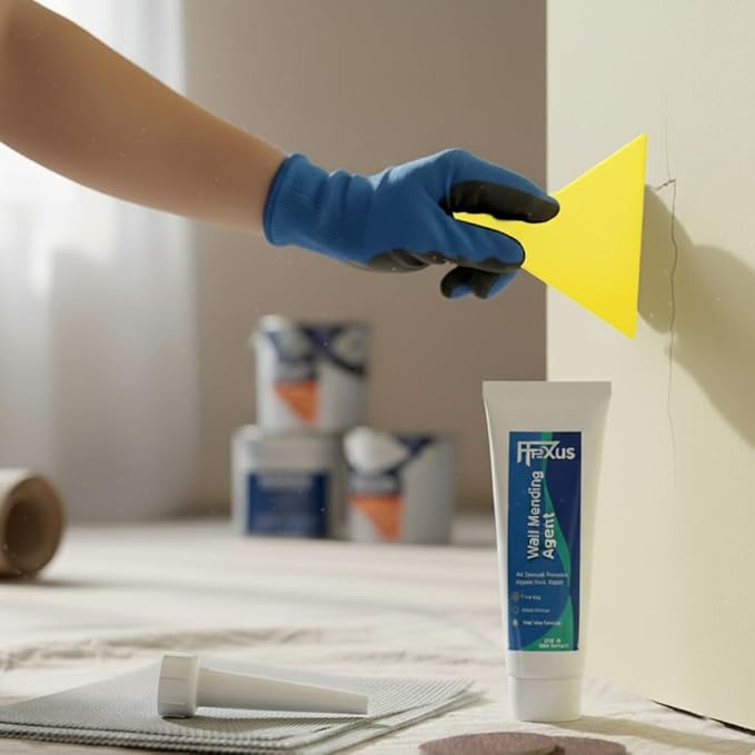 Drywall Repair Kit – 120 g Fast Dry Putty Tube with 2 × 2″ Wall Patch Mesh, Scraper & 2 × P180 Sandpapers | Quick-Dry Spackle & Sheetrock Crack Filler for Wall, Ceiling & Plaster Hole Repair