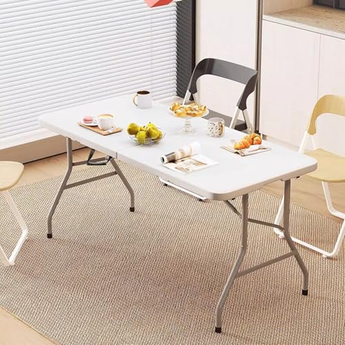 Kashi Home Folding Table 6 Ft Foldable Table, Portable Heavy Duty with Lock & Carrying Handle, Indoor Outdoor Use, Perfect...