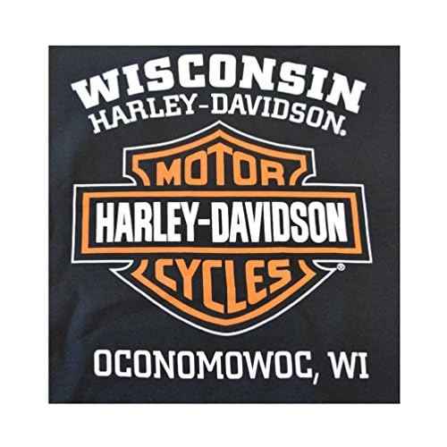 Harley-Davidson Mens Bar & Shield Long Sleeve Crew Neck Fleece Sweatshirt, Black