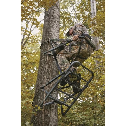Guide Gear Extreme Deluxe Climbing Tree Stand for Hunting with Seat and Foot Platform, Deer Hunting Accessories RT APX