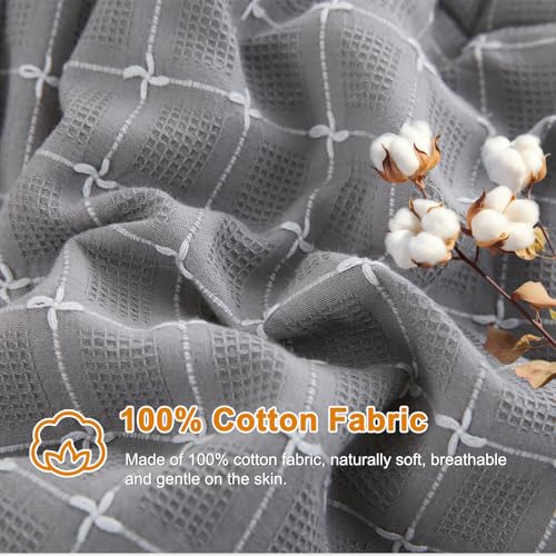 YMLIVE Wool Comforter Duvet Insert for All Season Queen Size, Luxurious Organic Wool Fill Duvet, 100% Noiseless Waffle Cot...