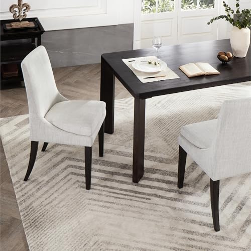 KISLOT Upholstered Dining Chairs Modern Sidechair Performance Fabric High Back Armlesschair for Diningroom Kitchen,Linen,Set of 2(1 Box)