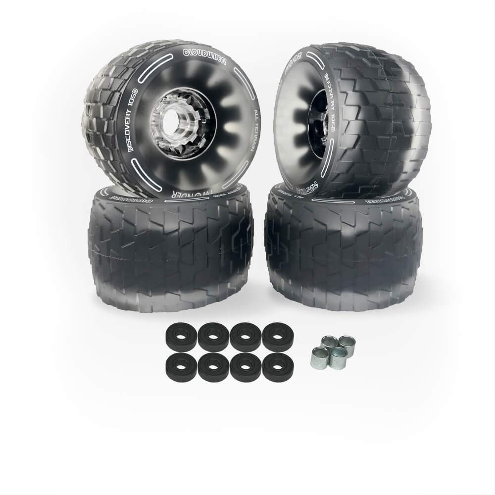 IWONDER Cloud Wheel 105mm Discovery Electric Skateboard Wheels Patented Damping Foam Core All Terrain Off Road 78A Translucent Urethane Longboard Wheels(Not Applicable to Hub Motor
