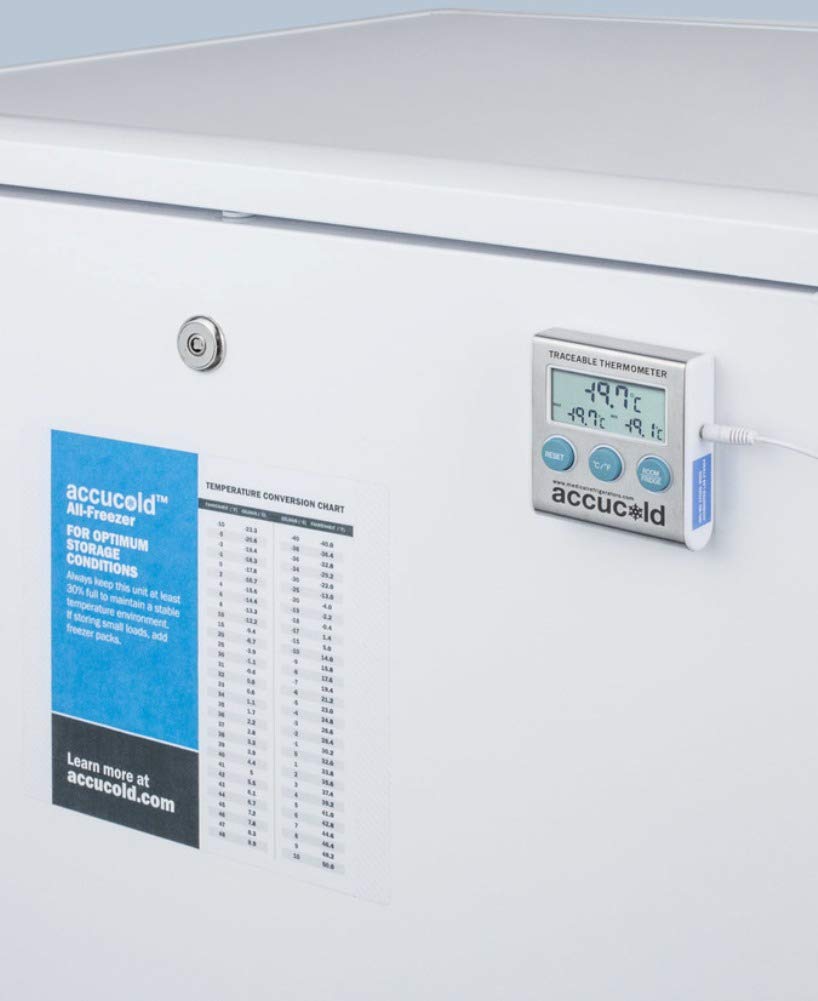 Summit Appliance Vt65Ml7Plus2 24 Wide All-Freezer For Freestanding Use With A Manual Defrost, Buffered Temperature Probe, Nist