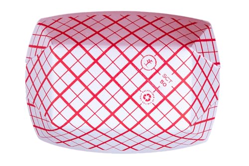 Southern Champion Tray 0409 #50 Southland Paperboard Food Tray, 1/2 lb Capacity, Red Check (Case of 1000)