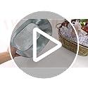 Domensi 2 Pcs Small 3 Gallons Ice Bucket with Wicker Outer Basket Handle Beverage Tub Grass Rope Woven Farmhouse Galvanize...