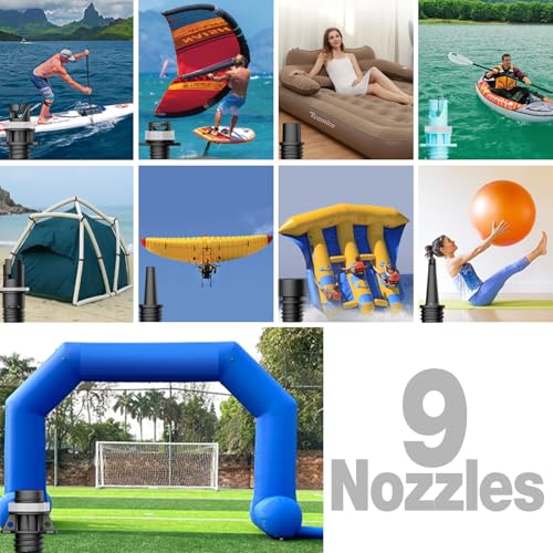 INFLATYCO 20PSI Paddle Board Pump Electric Portable Sup Air Pump-12V DC Car Plug Powered, Auto-Off, The Pilot Whale Mini I...