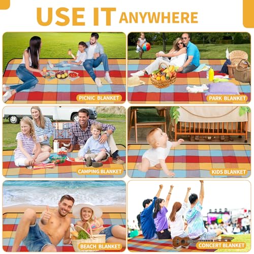 G GOOD GAIN Picnic Blanket-Waterproof Picnic Blankets | Portable Camping Blanket | 3-Layer Beach Blanket Sand Free | Picni...