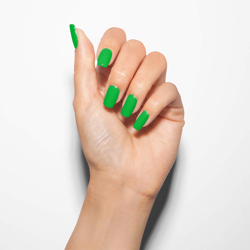 Morgan Taylor Nail Lacquer (Go For The Glow) Lime Green Professional Lacquer, Vibrant, Chip-Resistant, Fast-Drying, Long-Lasting
