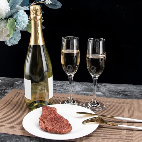 UMEIED Champagne Glasses, Set of 12 Champagne Flutes with Classic Shape, Long stem Sparkling Wine glasses for Wedding, Res...