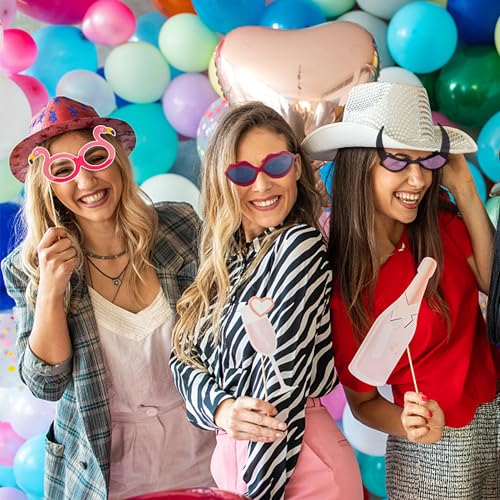 HEYTOP 16 Pack Funny Sunglasses Novelty Party Glassses Masks for Adults Cool Shaped Funny Party Eyeglasses, Photo Booth Pr...