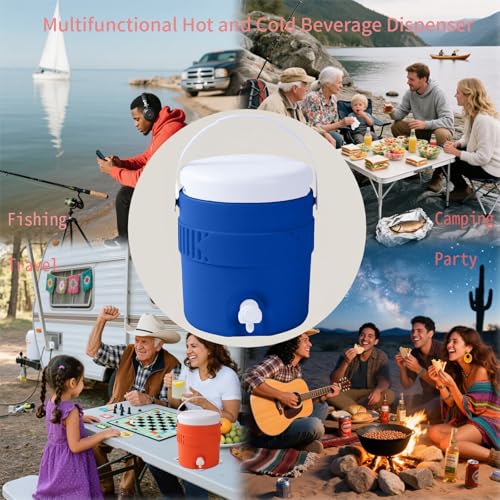 1 Gallon Portable Sports Cooler Water Drink Beverage Dispenser, Insulated Cooler Water Drink Dispenser with Spout Handle, ...