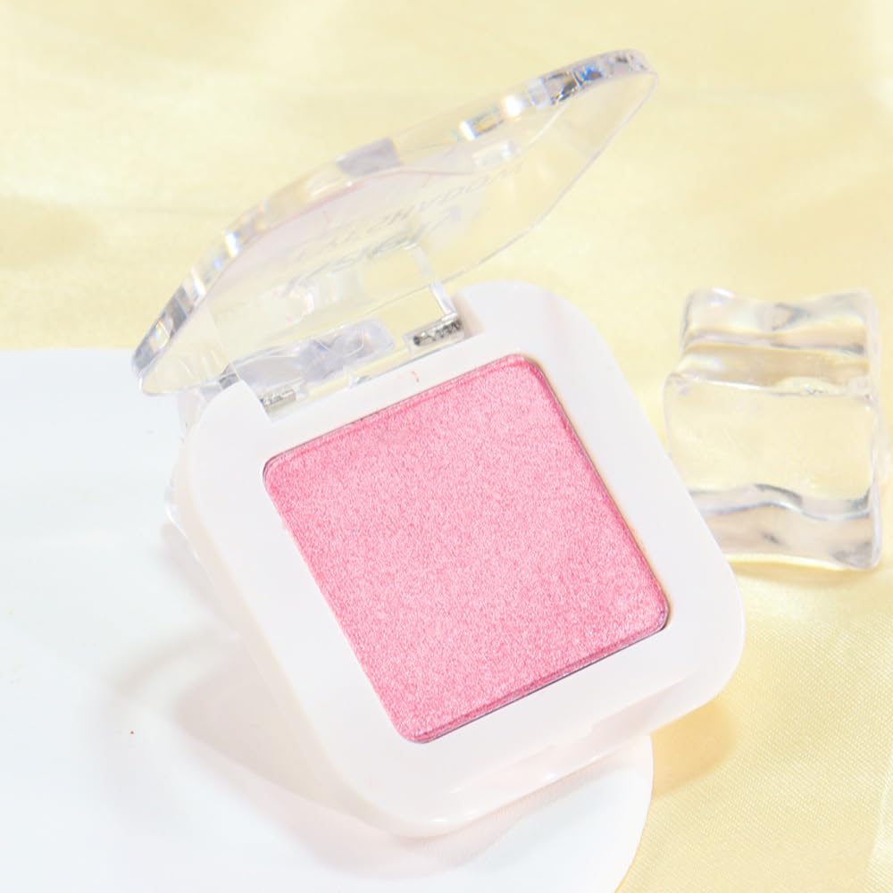HHLTOH Pressed Single Eyeshadow Palette - Mini Shadow in Pink | Shimmer & Glitter Makeup for Women | Highly Pigmented, Blendable