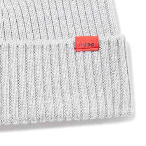 HUGO Men's Small Logo Ribbed Beanie