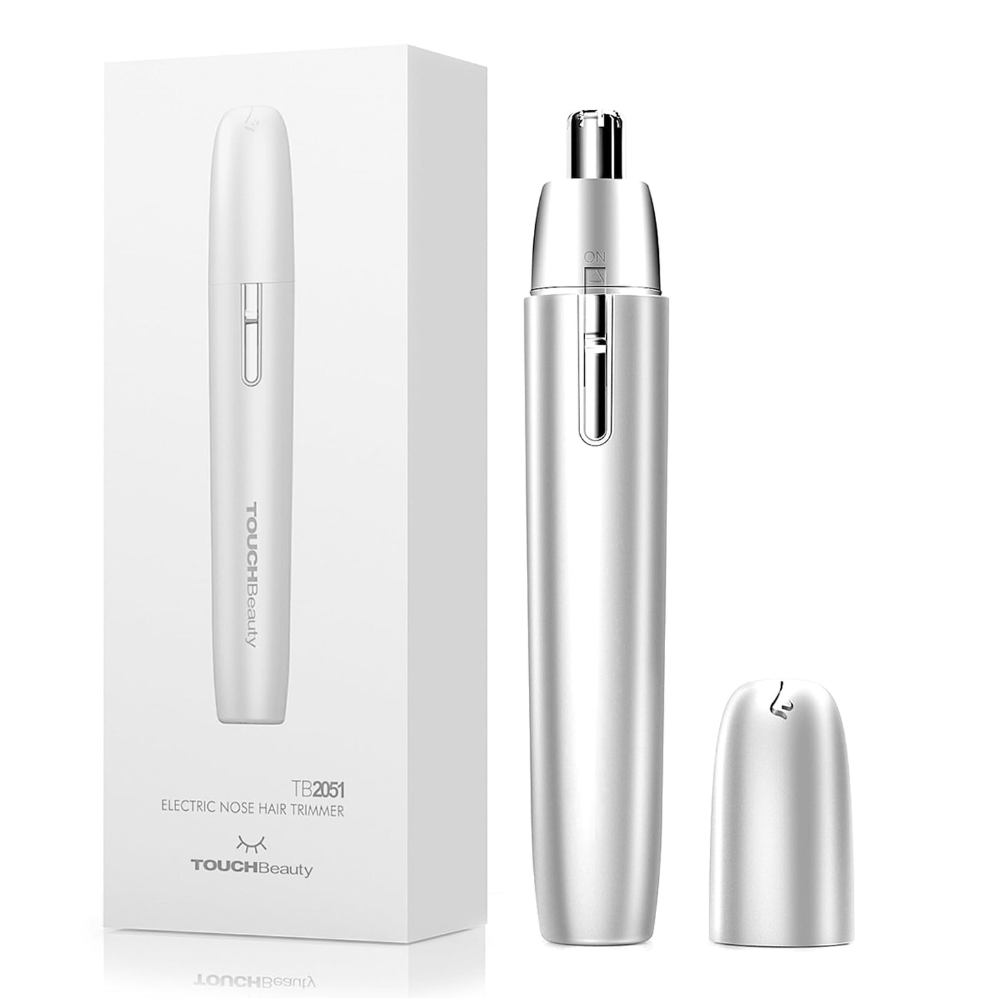 TOUCHBeauty Battery Powered Ear and Nose Hair Trimmer for Women, Portable Battery Powered Trimmer, Mini Painless Design for Sensitive Skin, Easy Clean & Travel Friendly