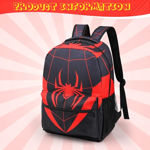 Rantonly Spider Backpack - 16.5 Inch Large Capacity Double-Shoulder Bag with Keychain and Accessories, Lightweight Waterpr...