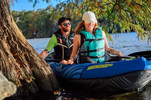 Pelican iESCAPE Inflatable Kayak - Recreational Kayak - Compact, Stable and Fun All in One - for 1 or 2 Person