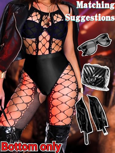 Kaei&Shi High Waisted Rave Bottom,High Cut Brazilian Cheeky Panties,Tummy Control Underwear Festival Shorts