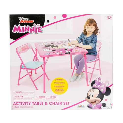 Minnie Mouse Kids Table & Chairs Set for Kid and Toddler 36 Months Up To 7 years, Includes: 1 Table (24"L x 24"W x 20"H), ...