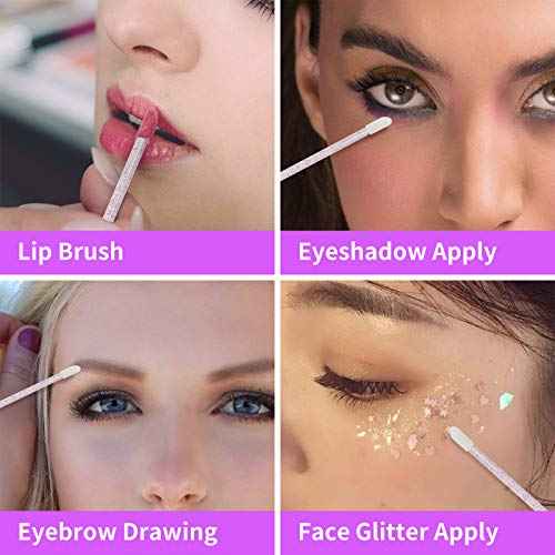 tifanso 300 PCS Lip Brush, Disposable Makeup Applicators, Lip Gloss Brush Lipstick Applicator Wands, Multicolor Makeup Tool Kits Beauty Lipstick Cosmetic (Crystal Pink)