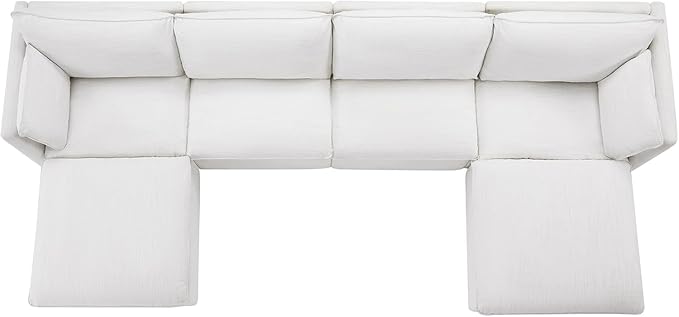 CHITA Luxury Oversized 148" U-Shaped Sectional Sofa Couch, Premium Down Filled Cloud Modular Sectional with Storage Ottoman, FSC Certified, 6 Seat for Living Room, Cream
