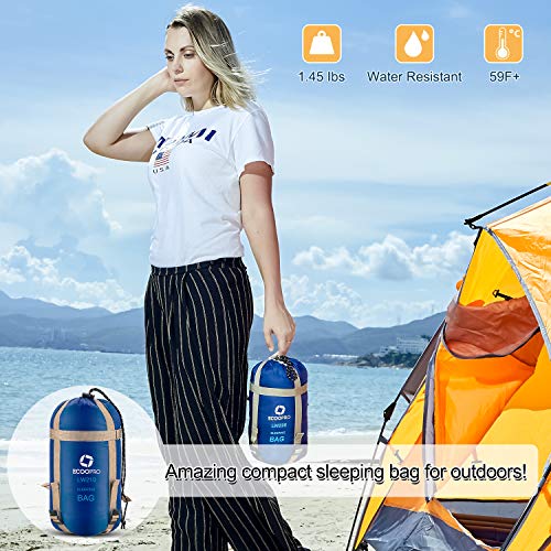 ECOOPRO Warm Weather Sleeping Bag - Portable, Waterproof, Compact Lightweight, Comfort with Compression Sack - Great for O...