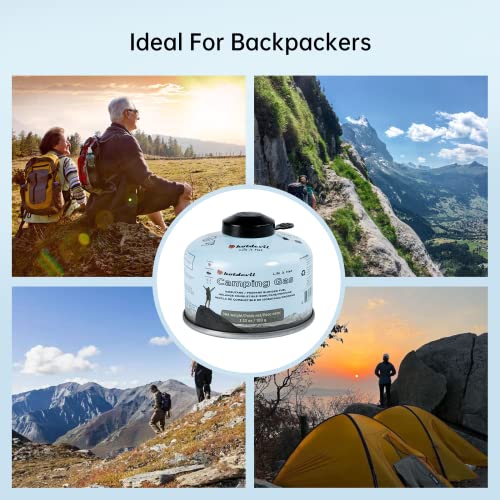 BlueFire Isobutane Fuel Canister Butane Propane Blend Camping Fuel 100 Gram Camping Stove Fuel Gas Canister Backpacking Fu...