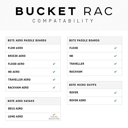 BOTE Fishing Hunting Rod Bucket Rac System Aluminum Rack Cooler Holder for Compatible iSUP Kayak Hard SUP Micro Skiff Stan...