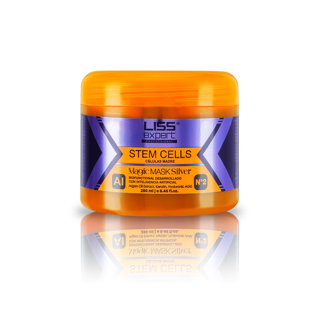 Liss Expert Professional Stem Cells Magic MASK Silver, Hair Treatment with Argan Oil and Keratin, For Blonde Silver Gray Highlig