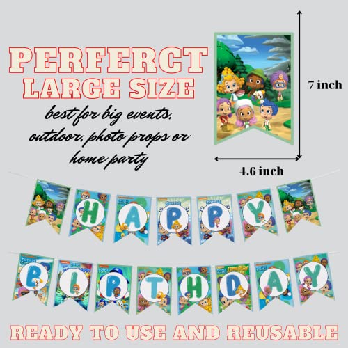 Nelton Birthday Party Supplies For Bubble Includes Backdrop - Banner - Cake Topper - 20 Cupcake Toppers - 20 Balloons - Ta...