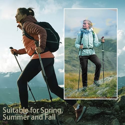 Hidkat Women's Outdoor Hiking Pants Lightweight Breathable Quick Dry Stretchy Running Athletic Pants with Zipper Pocket