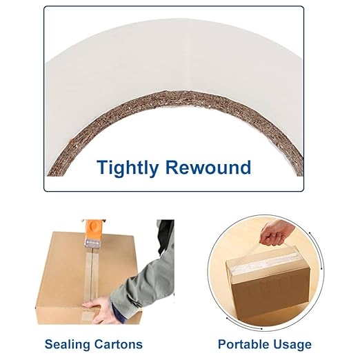 Heavy Duty Packing Tape 2 Rolls, Clear, 6 inch x 55 Yards, Special 6 inch Width, 2.2 mil, Ultra Strong, Refill for Packaging and Shipping
