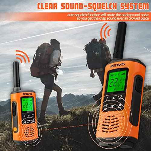 Retevis RT45P Waterproof Walkie Talkies IP67,Rechargeable Two Way Radio for Adults,22CH SOS NOAA,with 1000mAh Battery and USB-C Charger,Long Range 2 Way Radios for Skiing Fishing Boating 2 Pcs