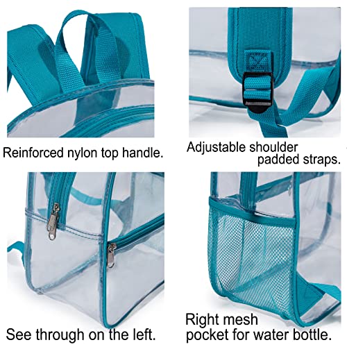 Jusdot Mini Clear Backpack 12"x6"x12" Stadium Approved See Through Bag Waterproof PVC Small Transparent Backpacks for Fest...