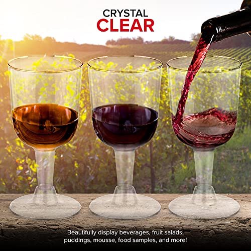 Stock Your Home 5 oz Clear Plastic Wine Glass (80 Pack) - BPA Free & Recyclable - Shatterproof Wine Goblet - Disposable & ...