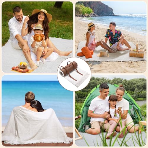 VitalCozy Waterproof Picnic Blankets Outdoor Blanket Foldable 2 in 1 Double Layer Sandproof Beach Mat with Carry Strap for...