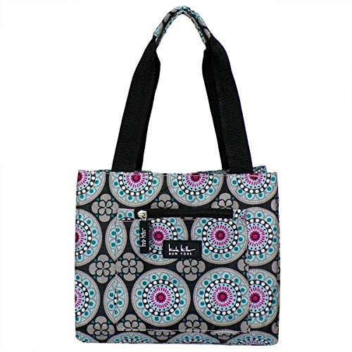 Nicole Miller Insulated Lunch Bag Tote –Open Cooler Ice Bag Lunch Box for Food with Drink Bottle Holder for Women, Men, Pi...
