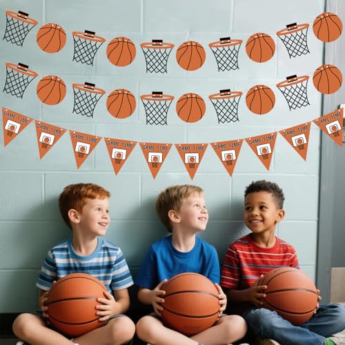 Yancan Basketball Party Decorations, Basketball Game Sports Theme Party Banner for Boy Birthday Party Supplies