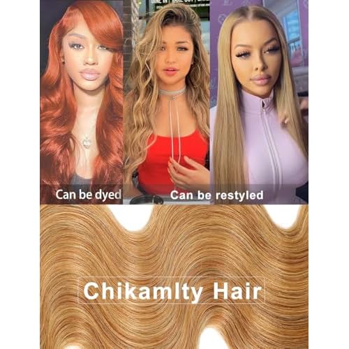 Ombre Bundles Human Hair, 13A Raw Indian Hair Bundles Body Wave, 20 Inch Colored Honey Blonde 1B27 Ombre Human Hair Bundles, 2 Years Service Life, Keep Texture Silky Soft Tangle-Free