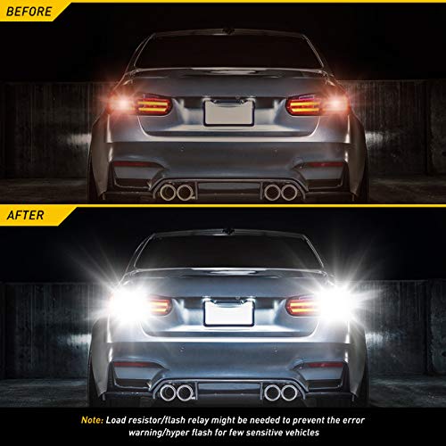 AUXITO 1157 LED Bulb White, 400% Super Bright 2057 2357 7528 BAY15D LED Light Bulbs for Backup Reverse Signal Blinker Tail...